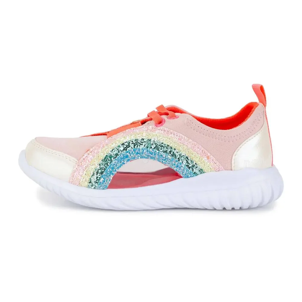 Billie Blush Pink Glitter Sparkle Rainbow Trainer Slip on Sneaker big kid size 5
